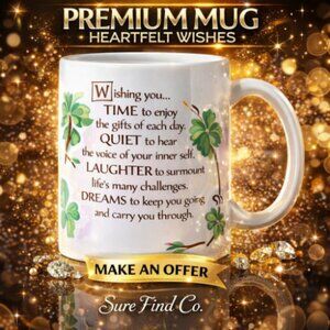Vintage Hallmark 8 oz. Coffee Mug Wishing Time, Quiet, Laughter and Dreams